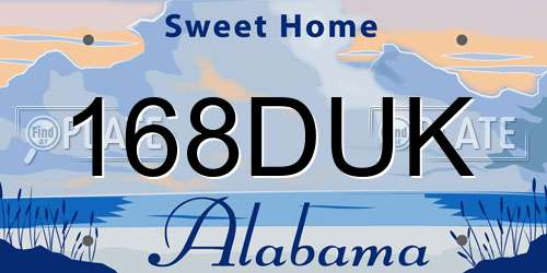 168DUK Alabama License Plate