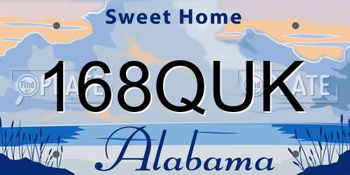 168QUK Alabama License Plate