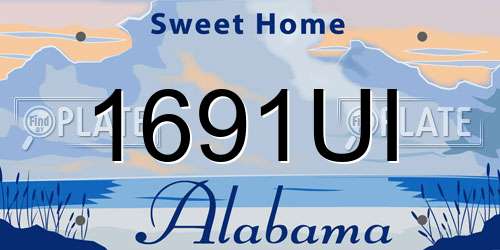 1691UI Alabama License Plate