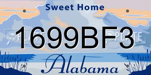 1699BF3 Alabama License Plate