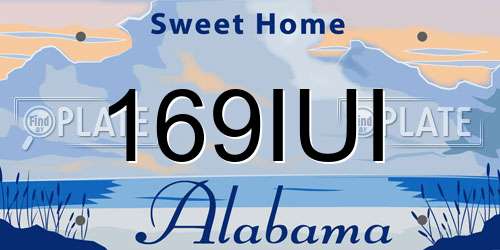 169IUI Alabama License Plate