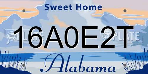 16A0E2T Alabama License Plate