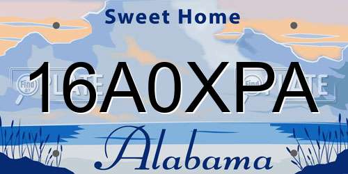 16A0XPA Alabama License Plate