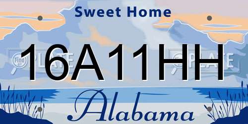 16A11HH Alabama License Plate