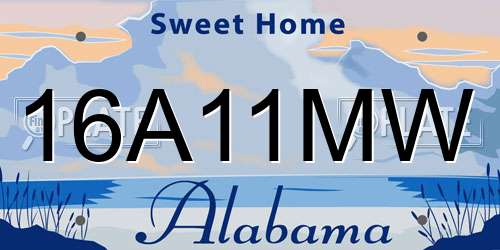 16A11MW Alabama License Plate