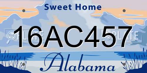 16AC457 Alabama License Plate