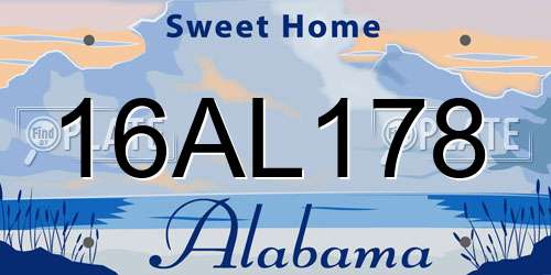 16AL178 Alabama License Plate