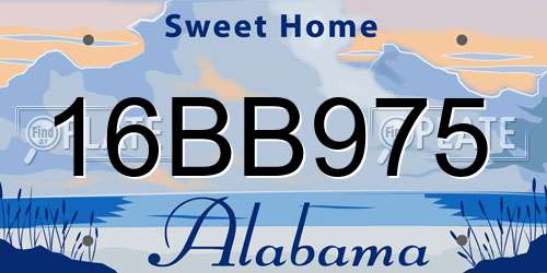 16BB975 Alabama License Plate