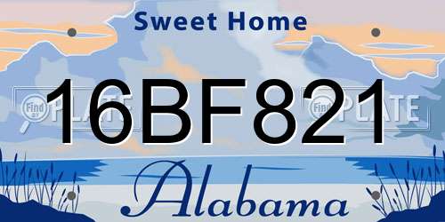 16BF821 Alabama License Plate
