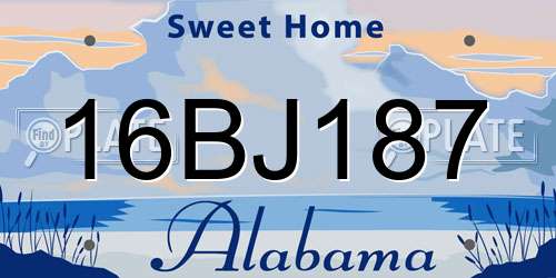16BJ187 Alabama License Plate