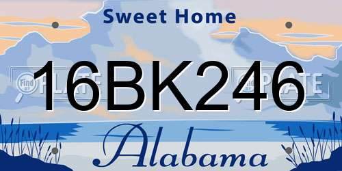 16BK246 Alabama License Plate