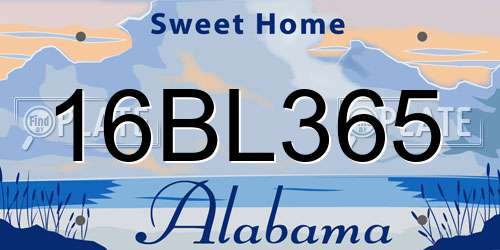 16BL365 Alabama License Plate