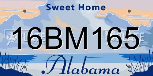 16BM165 Alabama License Plate