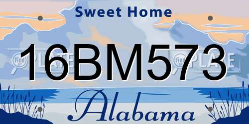16BM573 Alabama License Plate