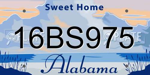 16BS975 Alabama License Plate