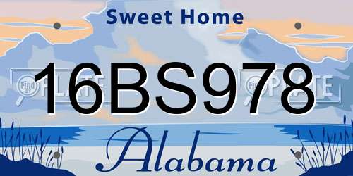 16BS978 Alabama License Plate