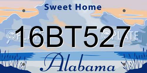 16BT527 Alabama License Plate