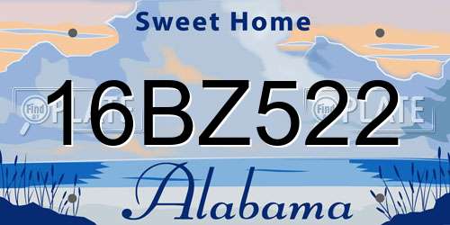 16BZ522 Alabama License Plate