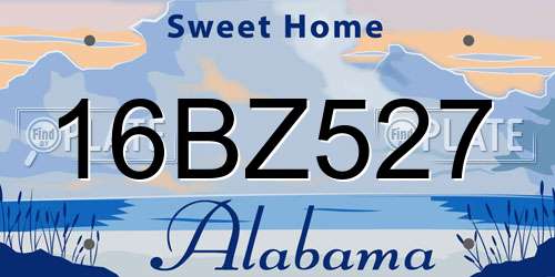16BZ527 Alabama License Plate