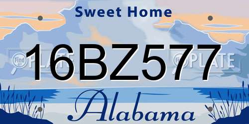 16BZ577 Alabama License Plate