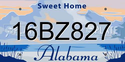 16BZ827 Alabama License Plate