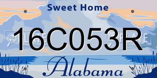 16C053R Alabama License Plate