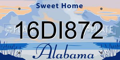 16DI872 Alabama License Plate