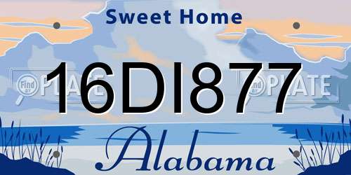 16DI877 Alabama License Plate