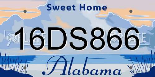 16DS866 Alabama License Plate