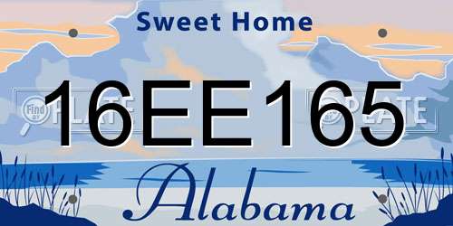 16EE165 Alabama License Plate