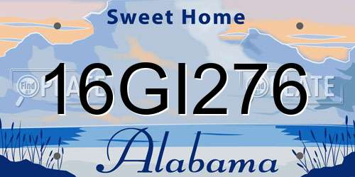 16GI276 Alabama License Plate
