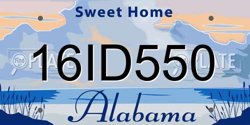 16ID550 Alabama License Plate