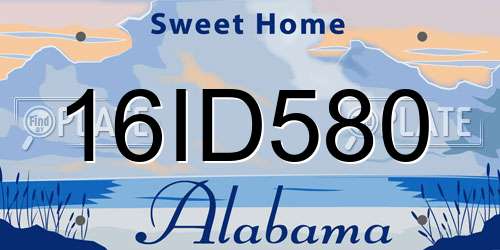 16ID580 Alabama License Plate