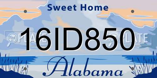 16ID850 Alabama License Plate