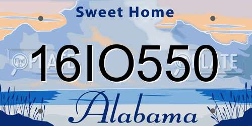 16IO550 Alabama License Plate
