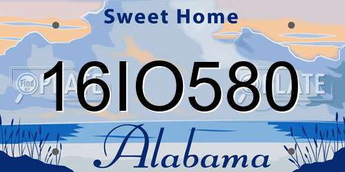 16IO580 Alabama License Plate