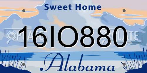 16IO880 Alabama License Plate