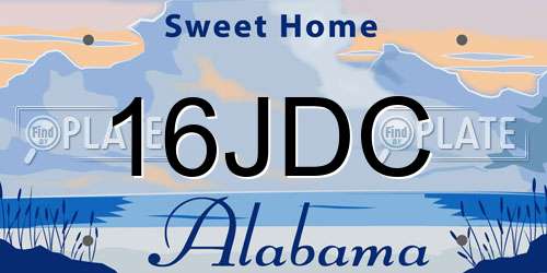 16JDC Alabama License Plate