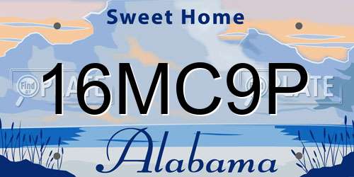 16MC9P Alabama License Plate