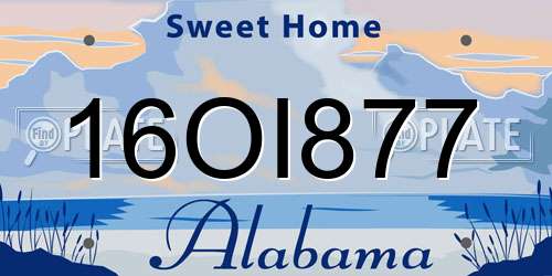 16OI877 Alabama License Plate