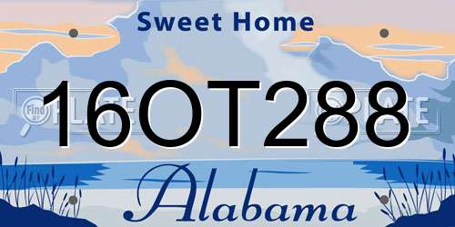 16OT288 Alabama License Plate