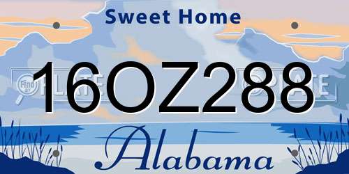 16OZ288 Alabama License Plate