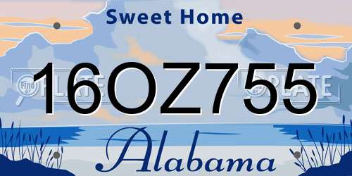 16OZ755 Alabama License Plate