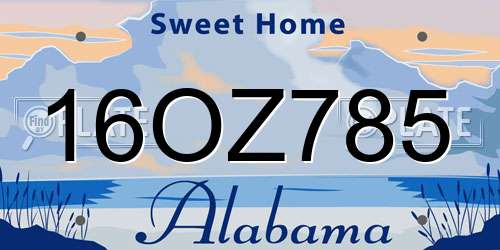16OZ785 Alabama License Plate