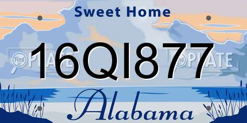 16QI877 Alabama License Plate