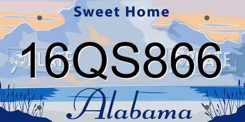 16QS866 Alabama License Plate