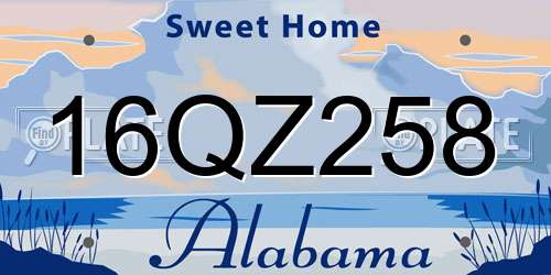 16QZ258 Alabama License Plate