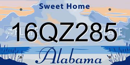 16QZ285 Alabama License Plate