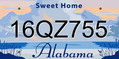 16QZ755 Alabama License Plate
