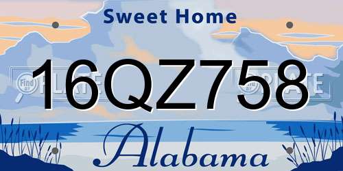 16QZ758 Alabama License Plate